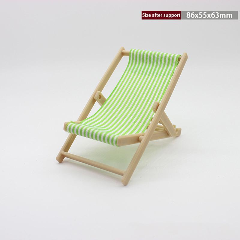 1Pc Outdoor Reclining Chair Dollhouse Miniature Items Wooden Beach Chair Model For Girl Mini Furniture Scene Diy Accessories