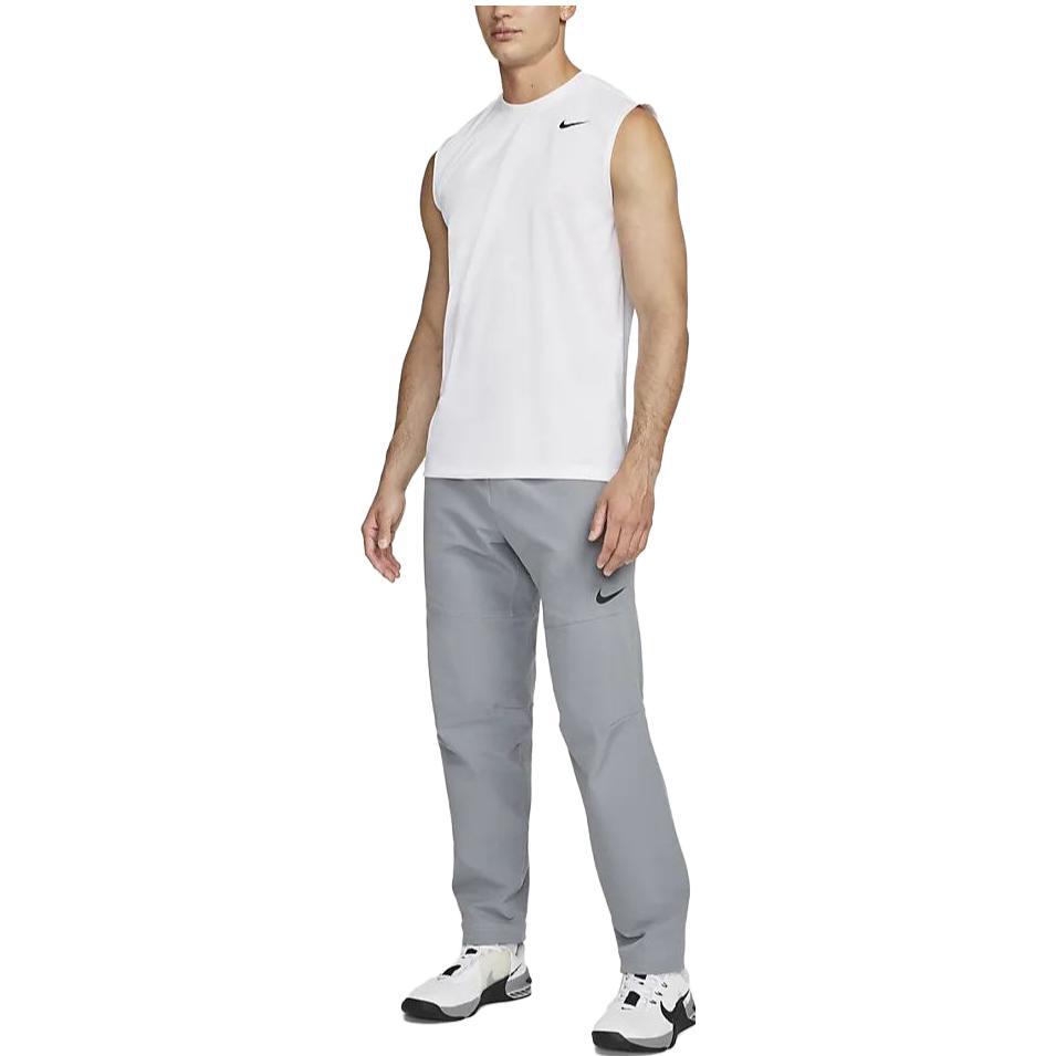 Nike Pro Vent Max Solid Color Drawstring Casual Training Fleece-Lined Knit Pants Men Bottoms Particle-Grey DQ6592-073