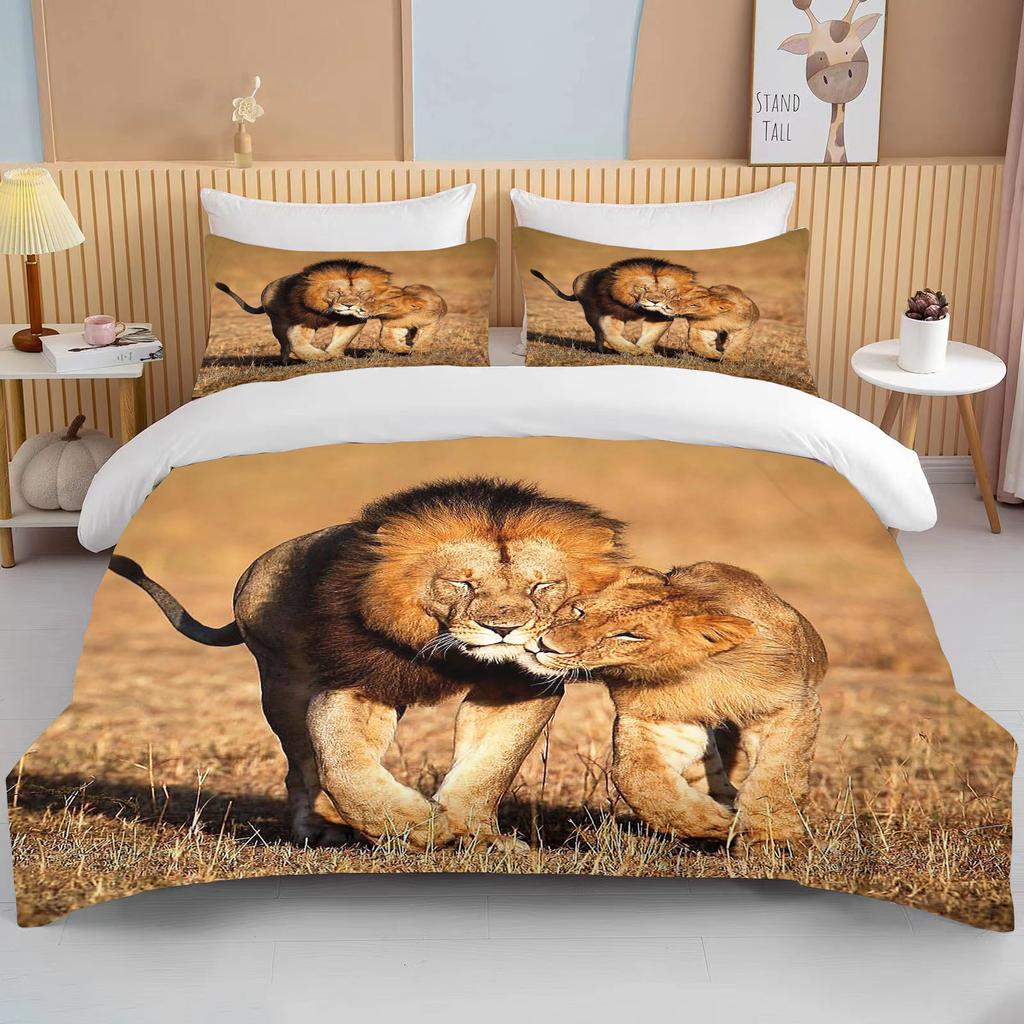 10 Sizes Cute Lion Bedding Set Duvet Cover Set 3d Bedding Digital Printing Bed Linen Queen Size Boy Bedding Set Fashion Design