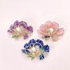Elegant Enamel Peony Brooch: Luxury Lapel Pin for Women