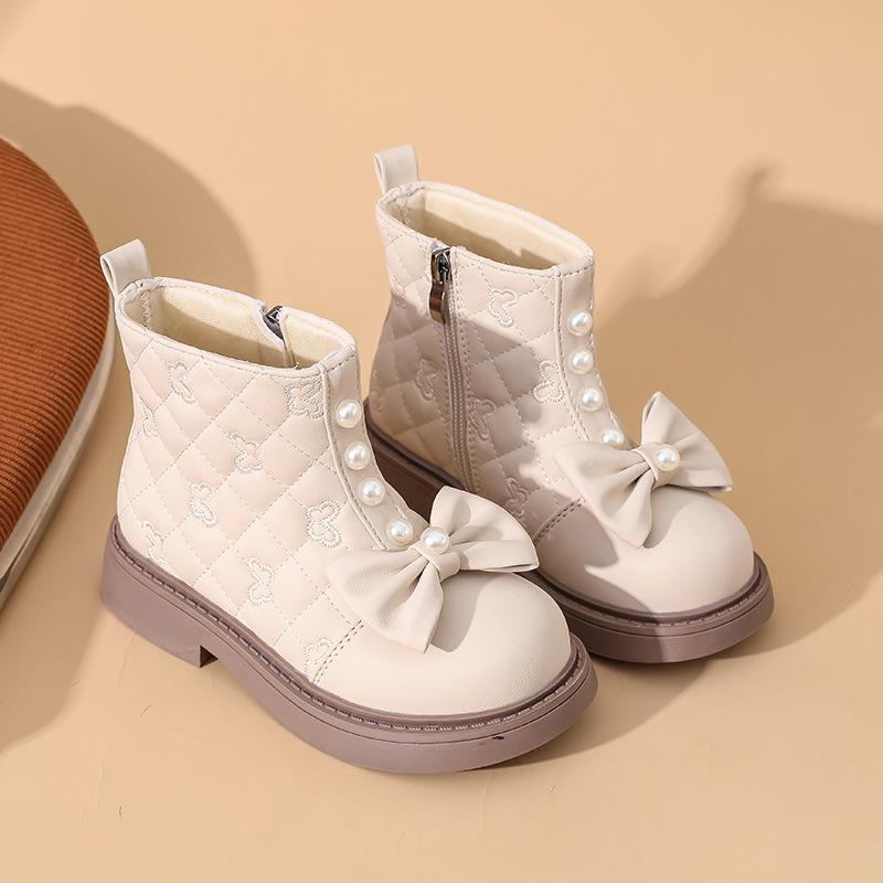 

Girls Short Boots Autumn Children s Ankel Boots Comfortable Outdoor PU Leather Shoes Kids Toddler Princess Shoes 26 бежевый