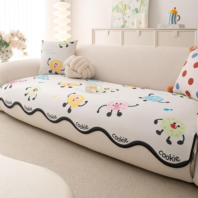 

Летняя Новинка Подушка для Дивана Неправильной Формы Мультяшная Прохладная Накидка из Прохладной Ткани Прямой Ряд Фиксированная Накидка-Коврик 90*70cm