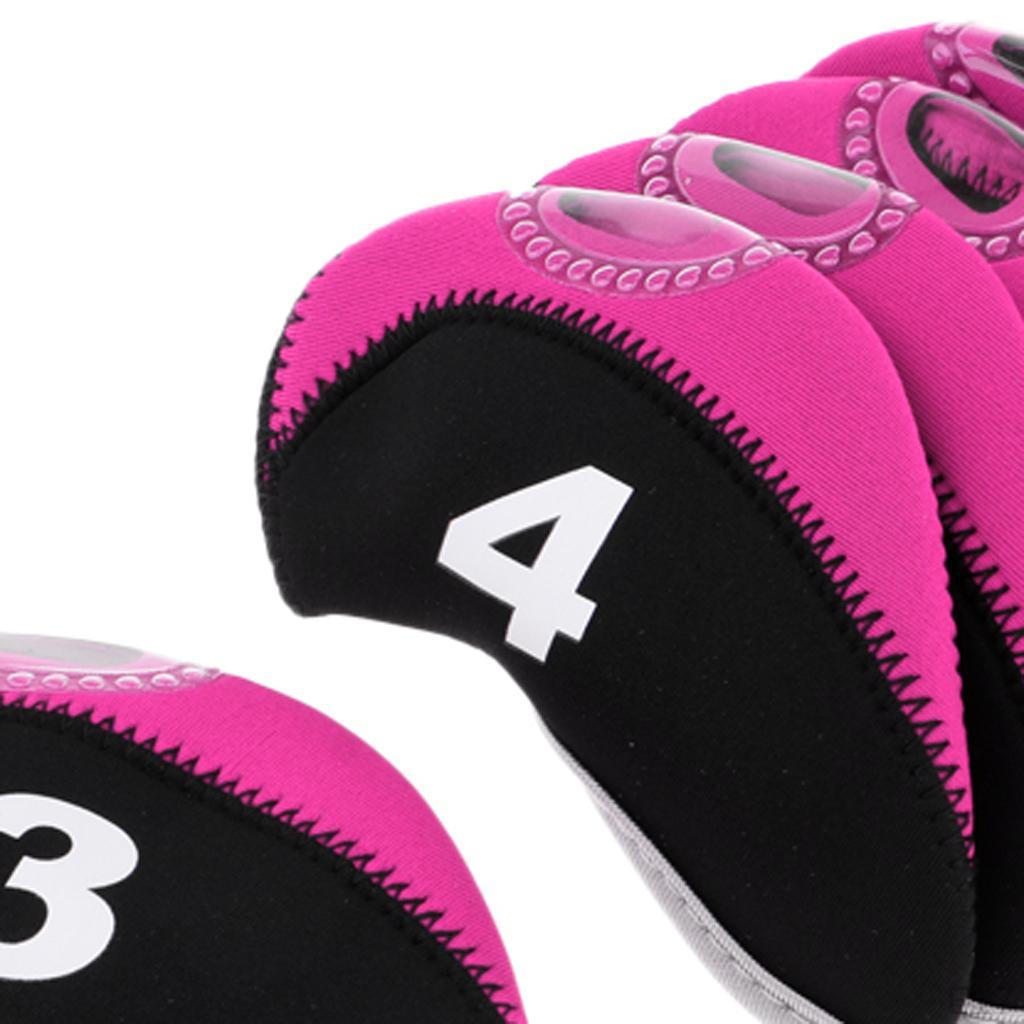 10pcs/pack Golf Club Head Cover Protective Headcover Visible Hole