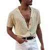 Fashionable Men's Casual Shirt Top with Single-breasted Buttons