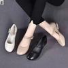 Single Shoes Women's Spring and Autumn Small Leather Shoes Flat Bottom Non-slip Comfortable Light Mouth Round Head Soft Sole Soft Surface Mother Shoe