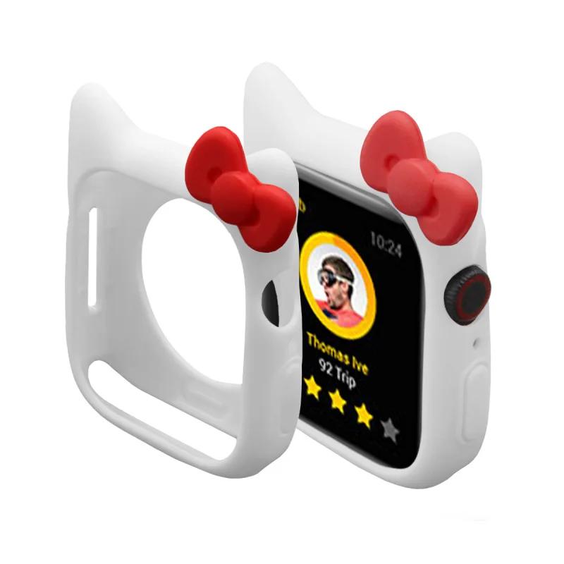 Weiche Silikon-Schutzhülle Bumper für Apple Watch 11 10 9 8 7 46mm 41 45 38 42mm Niedliche Cartoon-Schutzhülle für iWatch 6 5 SE 40mm 44