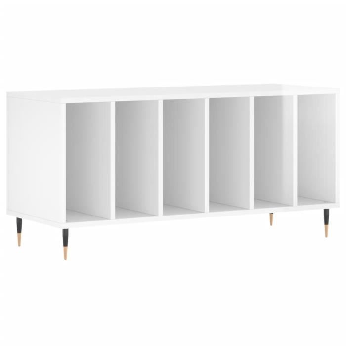 VidaXL Armoire à disques blanc brillant 100x38x48 cm bois d'ingénierie 831742