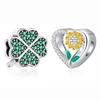 New In Four-leaf Clover Sunflower Charm Beads Fit 925 Silver Women Bracelet DIY Jewelry Gift