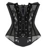 JYL TS black printed mesh sexy shapewear with European and American court corset support