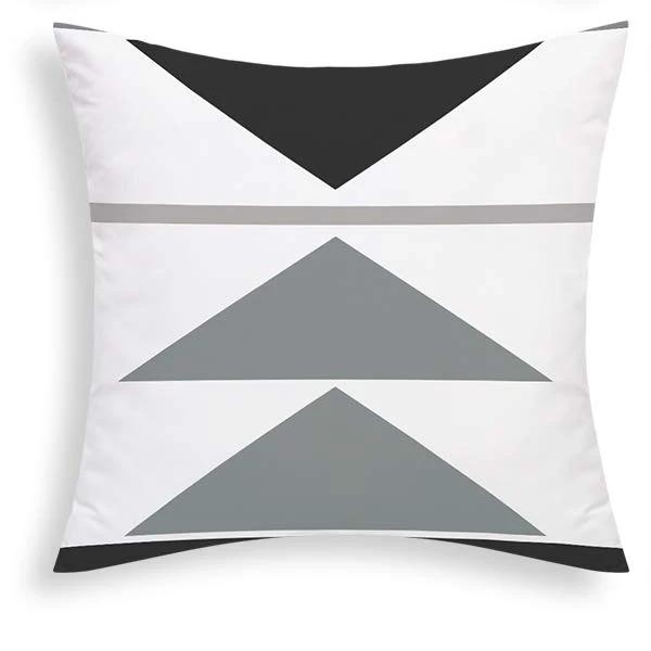 Grey White Geometric Short Plush Pillowcase Sofa Cushion Cover Home Decoration Can Be For You 40X40 45X45 50X50