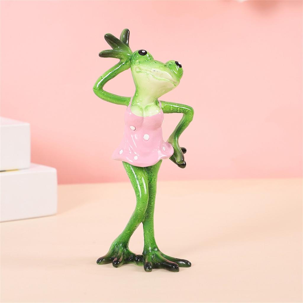 Kawaii Frog Couple Figurines Proposal Flower Delivery Resin Crafts Ornament Frog Marriage Proposal Figurine Valentine's Day Gift