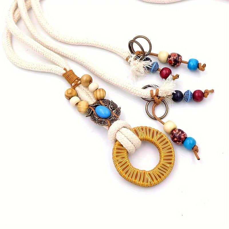 Boho Braided Waist Rope Ethnic Dress Decorative Thin Belt Knotted Tassel Waist Chain