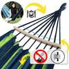 Double Hammock De Gardina 260×150 Cm GALAXIA® Blue Green Wooden Bar Cotton Double Hammock