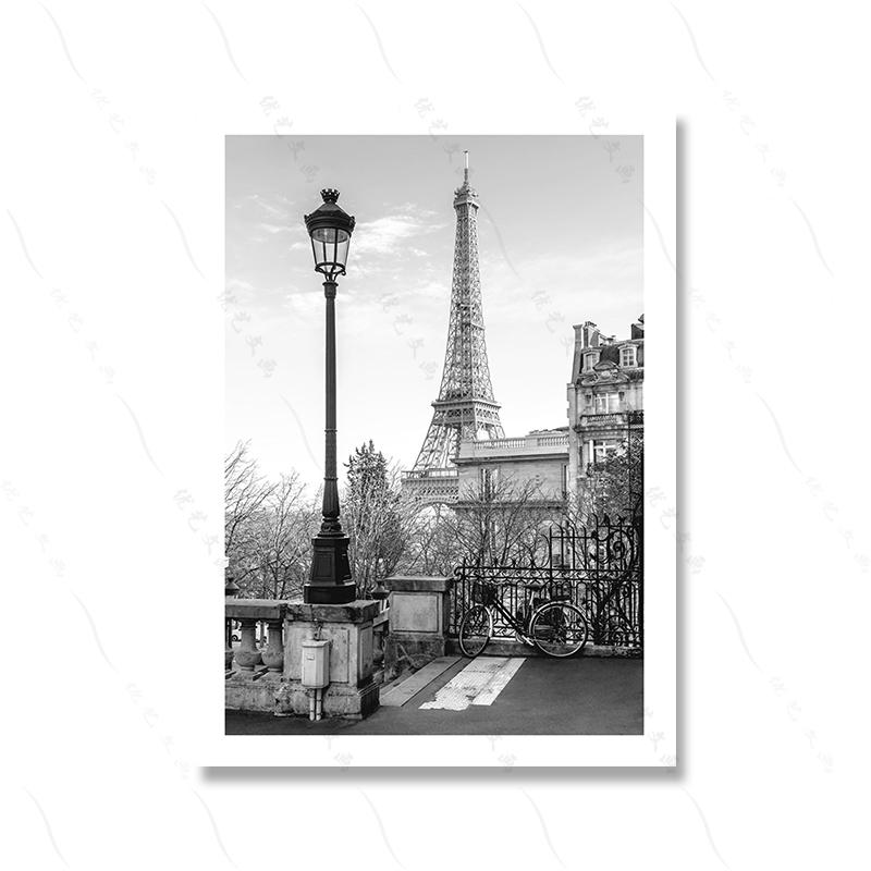 Vintage Eiffel Tower Canvas Painting Room Home Decor Nordic Balck And White Fashion Art European Street Scene Retro Poster Print