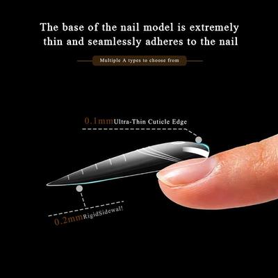 140pcs Dual Forms Extension Nail Perfect Shape Builder Gel Sandwich System Nail Art Manicure Kit Reusable Salon Clear