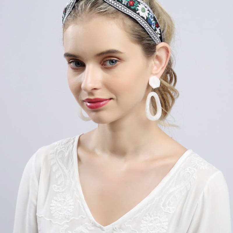 LALA Bohemian Imported Lace Hairband - Dark Green