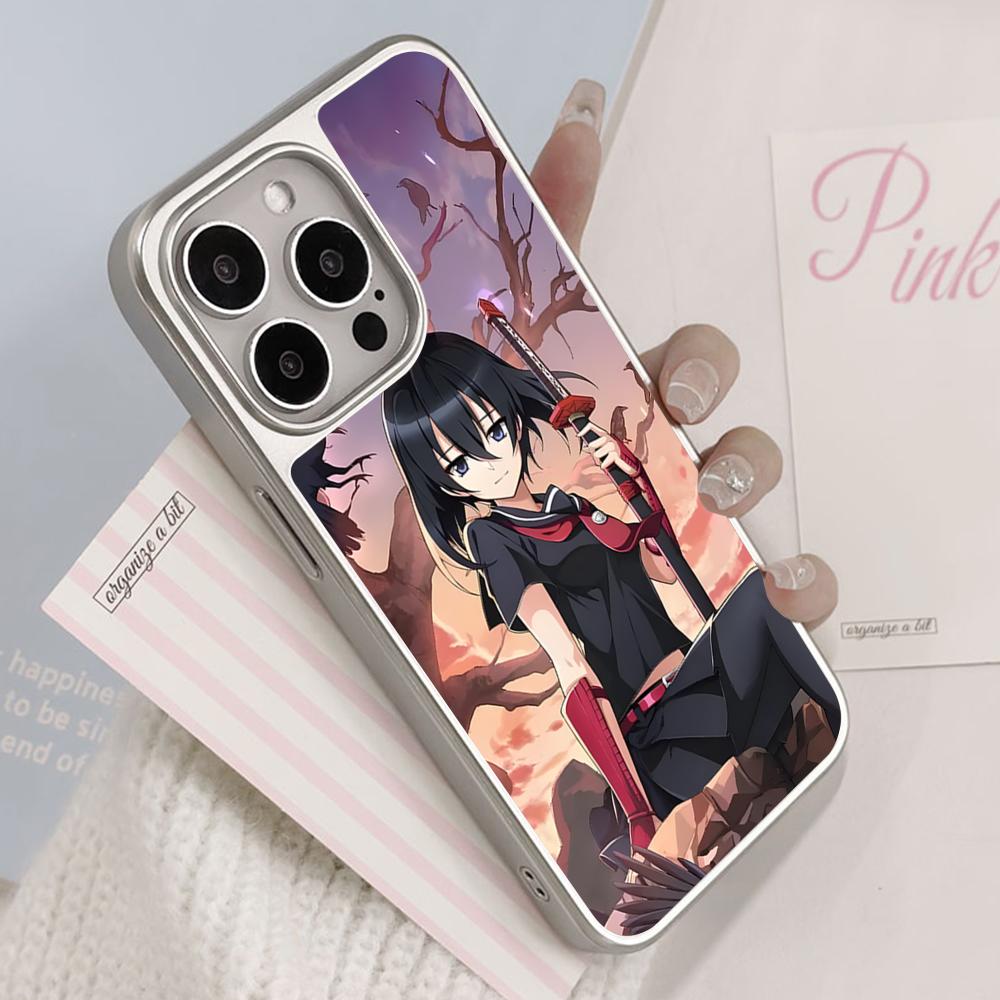 Akame Kurome Silver Plating Mobile Phone Case for iPhone 17 16 15 14 13 12 11 Air Pro Max Plus Colorful Cover