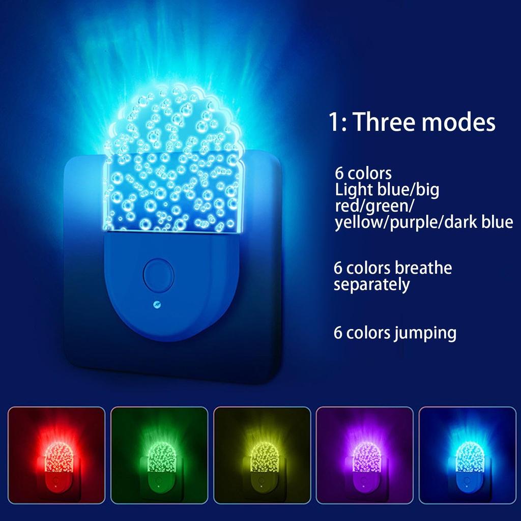 Colorful Ambient LED Night Light Auto On/Off Light Sensor Socket Lamp, EU Plug
