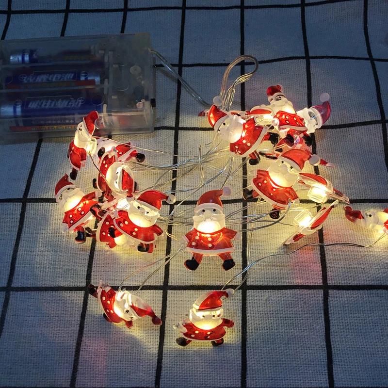 2m 20 Lights Christmas Lights Garland Santa Claus String Lights For Party Decorations Xmas Tree Decor New Year Gift 2025
