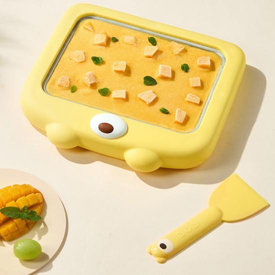 Manuelle Eismaschine, nicht elektrisch, Joghurt-Sorbet-Maker mit Schaber, tragbares, kinderfreundliches Dessert-Werkzeug für Familienspaß und umweltfreundlich