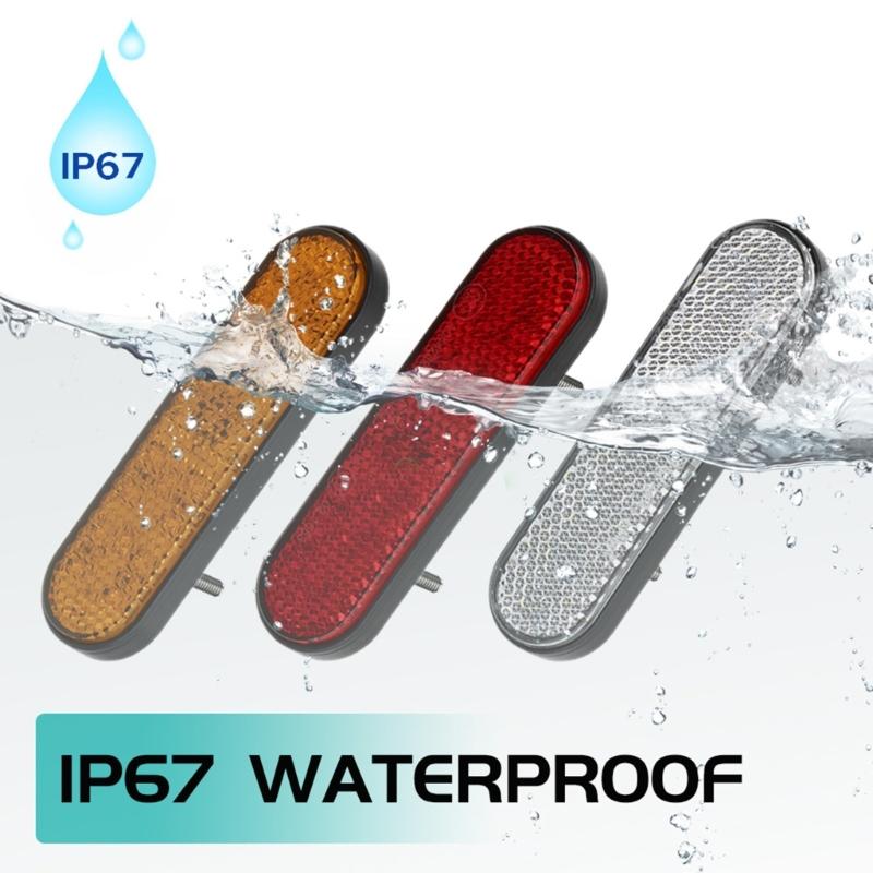 Ovale Anhängerleuchte 24 LED Brems-Blinkerleuchte mit Reflektor 12-24V Seitenmarkierungsleuchten Rückleuchten für Anhänger LKW