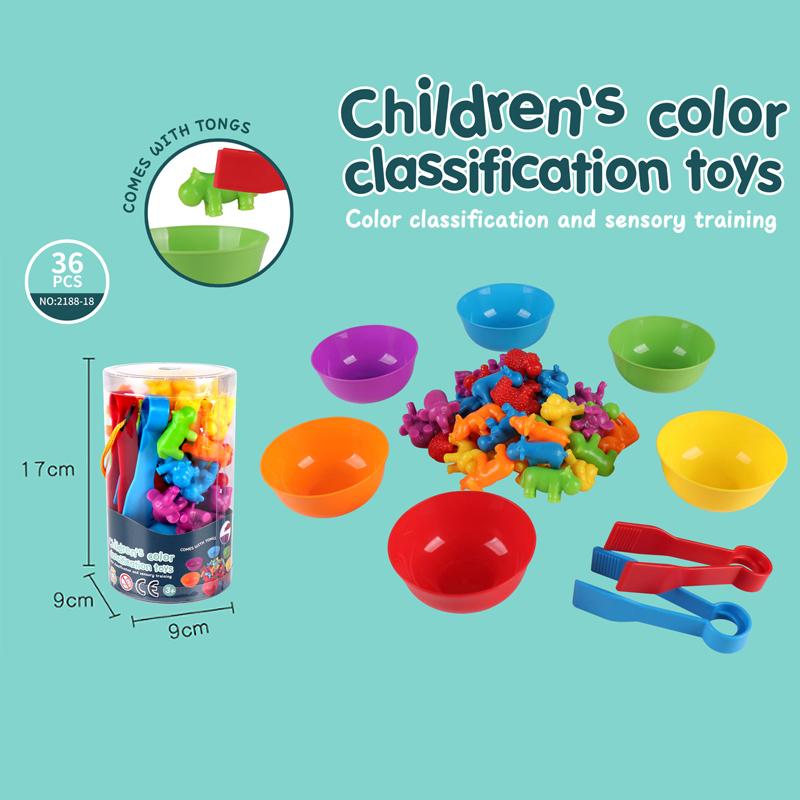 Kid Rainbow Matching Game Animal Cognition Rainbow Color Sort Fine Motor Training Montessori Sensory Education Puzzle Toy Gift