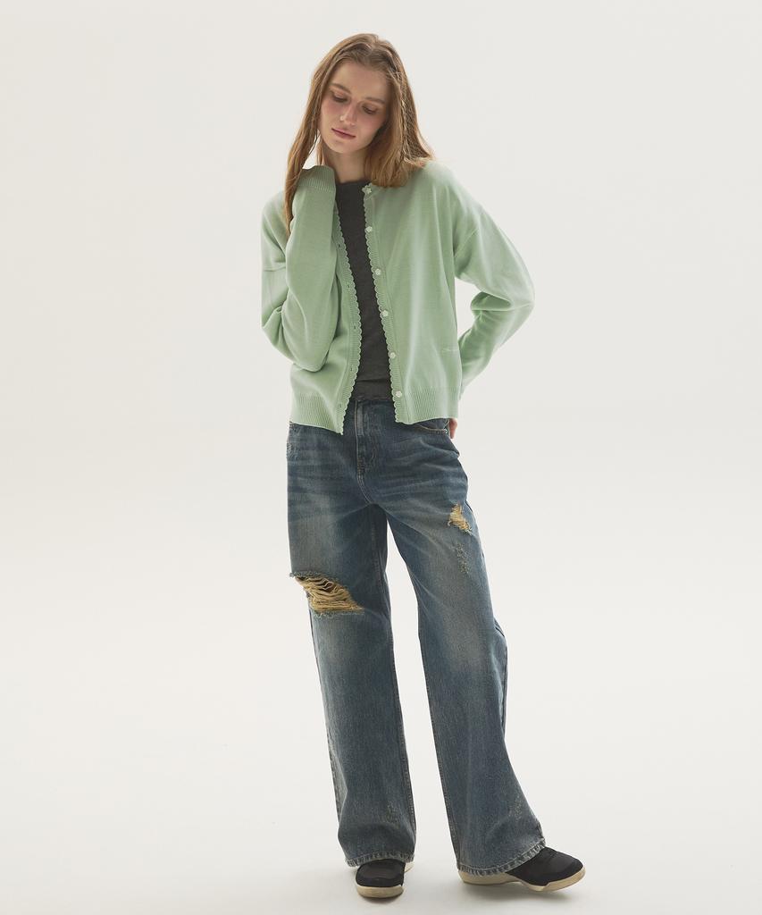 Nyuluki Base Loose Fit Cardigan_Mint