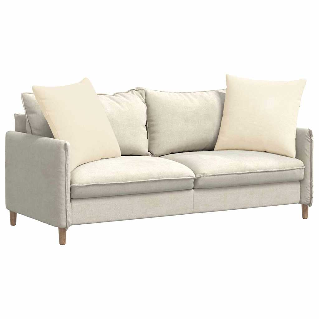 Sofa Cushions 2 Pieces Cream 60 X 60 Cm Cord Fabric