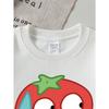 European Sizes Girls' Long-Sleeve Round Neck Sweatshirt "Cute Tomato" Print, Spring/Autumn, Casual, Daily & Sports.