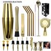 20pcs Black/Rose Gold/Silver 800/750/600ml Boston Shakers Bartender Kit Cocktail Shaker Set Bar Tools Stand Cocktail Recipe