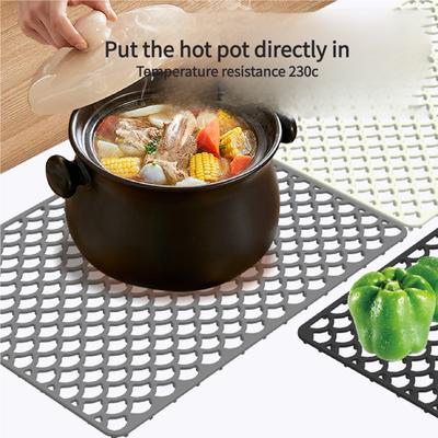 42/46CM Kitchen No Holes Silicone Sink Bottom Scratch-resistant Protective Pad, Perforated Water-draining Pad, Thickened Drying