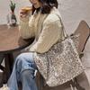 Casual Leopard Print Shoulder Bag For Women With Polyester Material And Large Capacity For Daily Use
