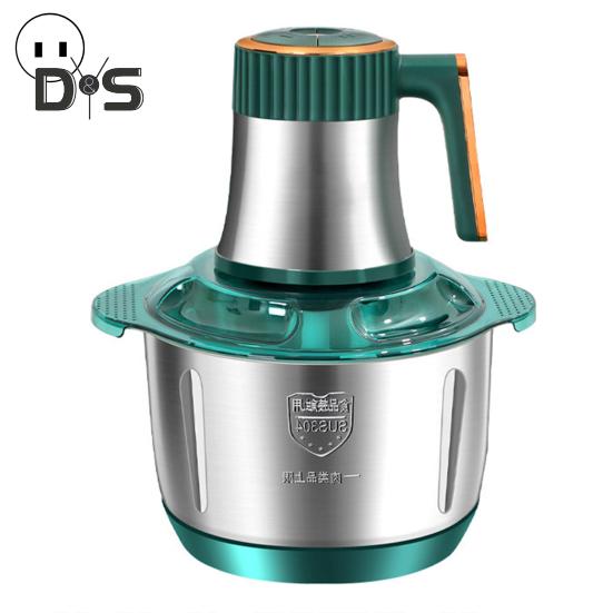 

Электрическая мясорубка 5 л с острыми лезвиями, 5 скоростей, малошумный измельчитель овощей и мяса, многофункциональный кухонный комбайн US Plug зелёный