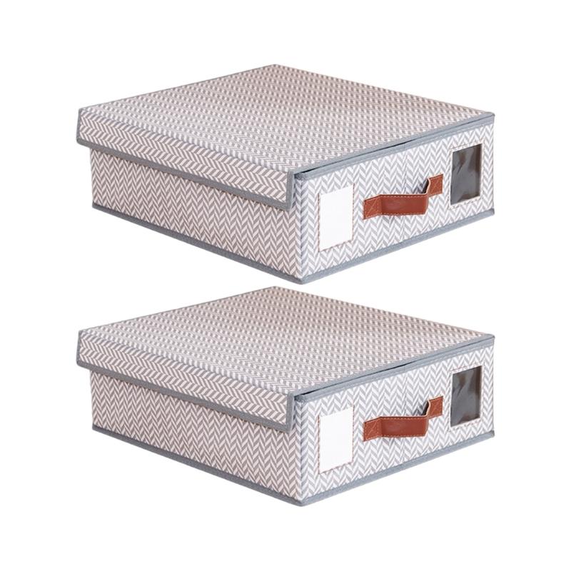 Spacious Bed Sheet Storage Container Nonwoven Materials Dustproof Cover Bedding Organiser With Detachable Lid