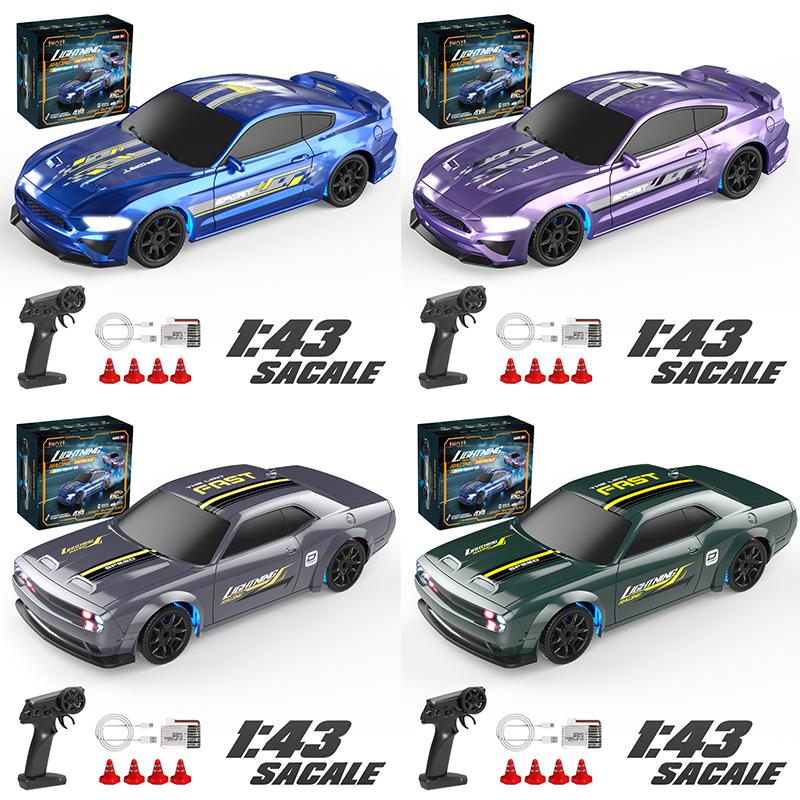 1:43 High Speed Rc Drift Vehicle Cars Mustang 4Wd Remote Control Racing Car Gift Competition Race Car Boys Toy Replaceable Tire