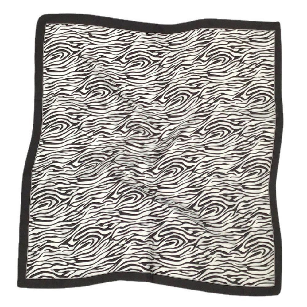 

68cm Animal Striped Scarf for Women Autumn and Winter Polyester Fiber Scarf Fashionable Warm Headscarf Neck Protection Shawl чёрный