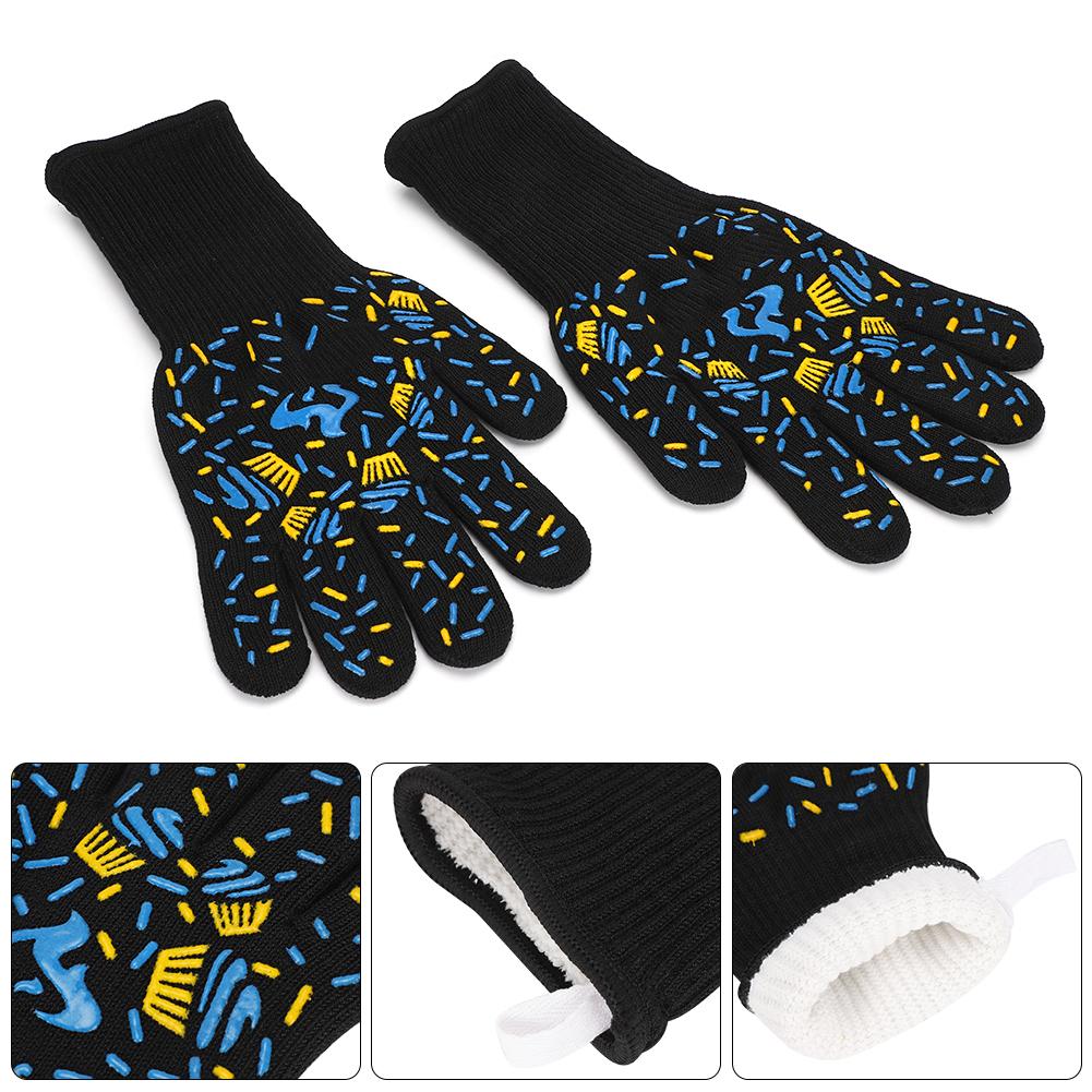 800  degrees  C High temperature Resistant Gloves Flame Retardant Non-Slip Waterproof for BBQ Microwave Oven
