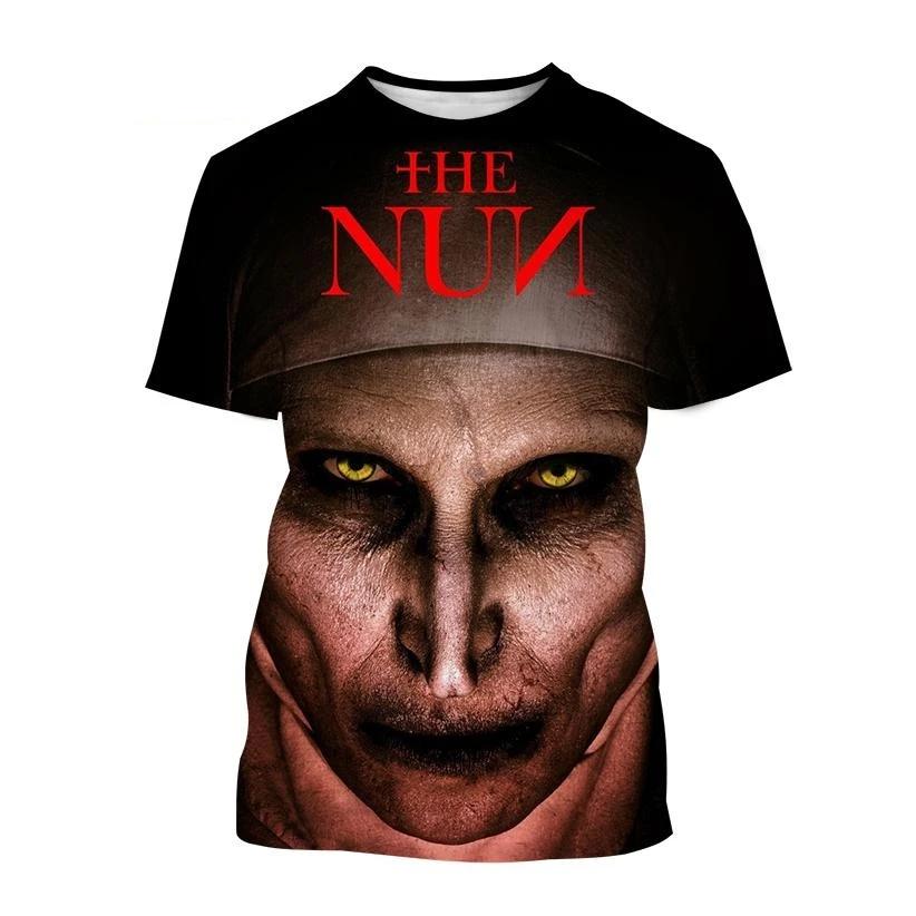 Halloween Fashion Ghost Valak Horror Movie Nun 3D Printed T-shirt Men's and Women's Holiday Tops Casual Tops for Children