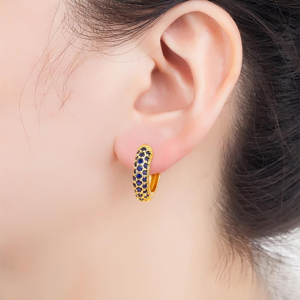 Nidin Hot Sale Original Design Pave Shiny Zircon Circle Hoop Earrings For Women Female Daily Party Fine Ear Jewelry Accessories