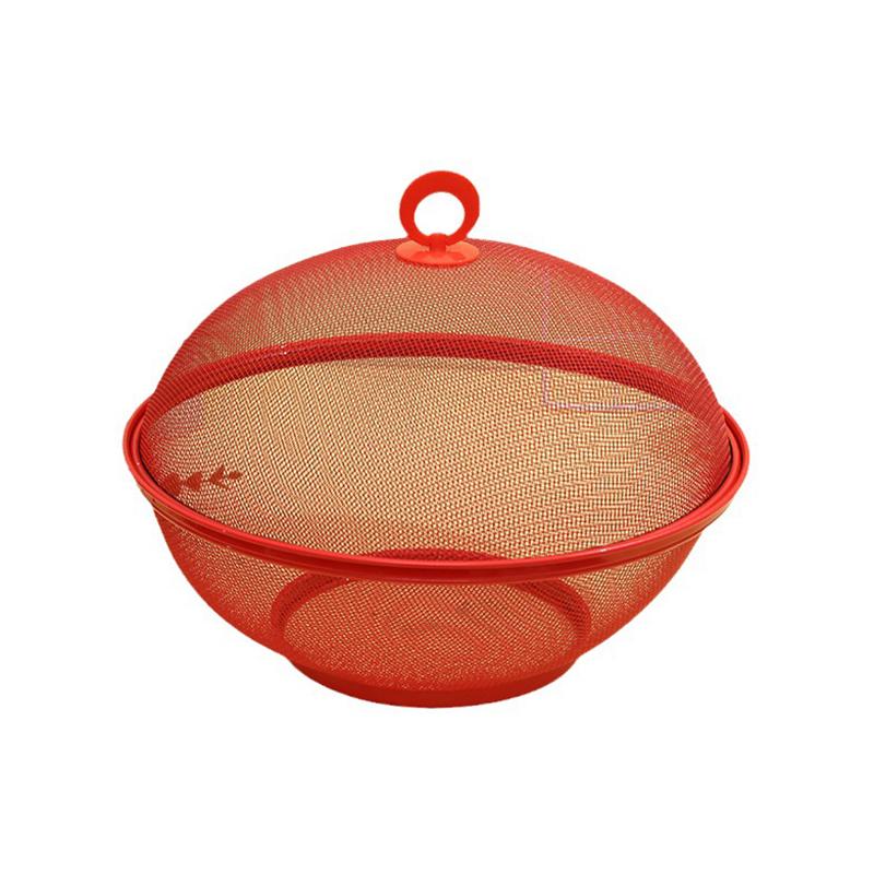 Mesh Fruit Basket With Lid Prevent Fly Kitchen Basket Vegetables Fruit Holder