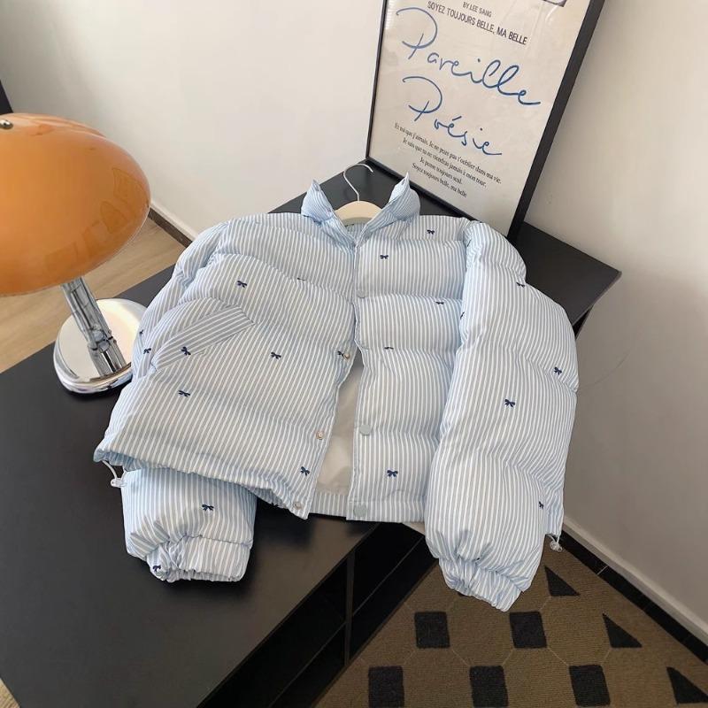 Winter striped short down cotton-padded jacket for women's small cotton-padded jacket design sense super bread clothes cotton-padded jacket tide