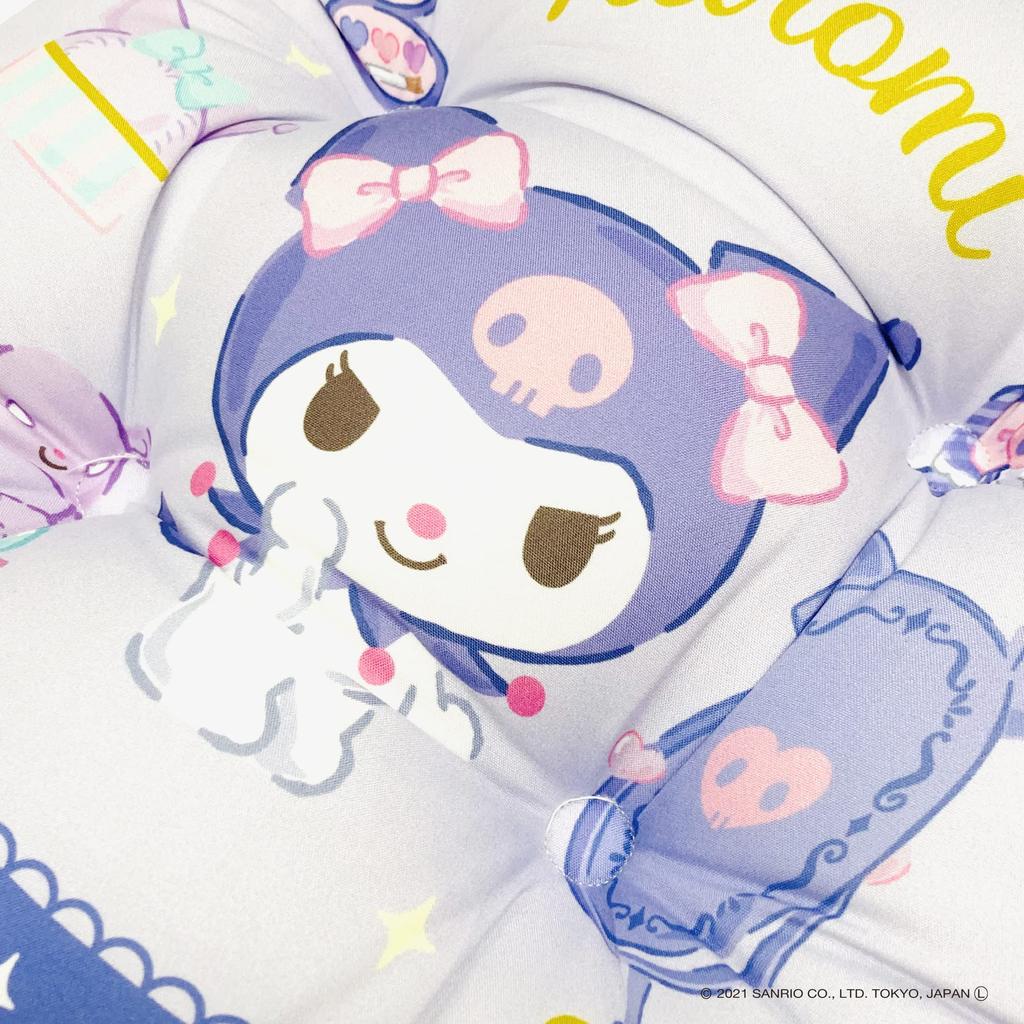 MORIPiLO Kuromi Sanrio Characters School Comfortable for Cute Morishita Makura Cushion, Purple, 30x30x7cm, Thick, Bottoms, School, Kindergarten,