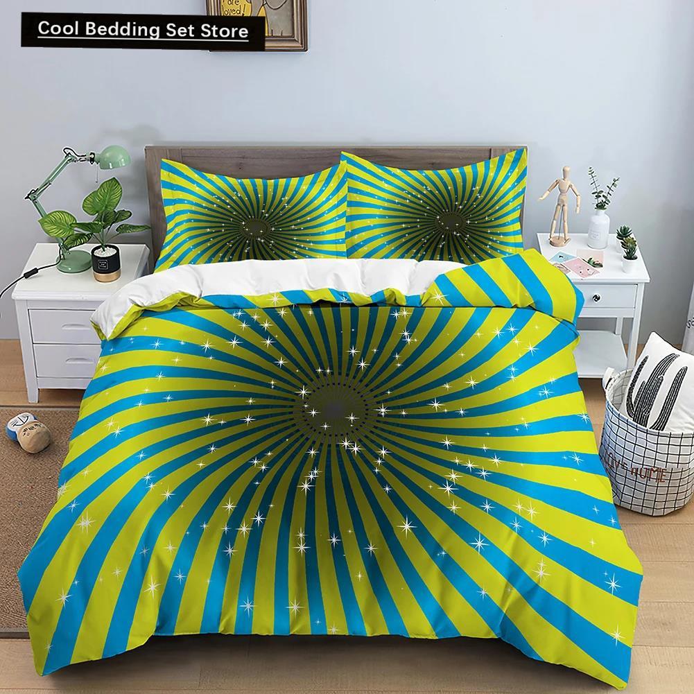 Abstract Psychedelic Bedding Set Mystic Duvet Cover Set Pillowcase Quilt Cover EU Double King Size Youth Polyester Quilt Cover