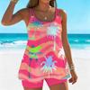 Women's Swimwear Tankini 2 Piece Swimsuit Leisure Vacation  Print Vacation Bathing Suits