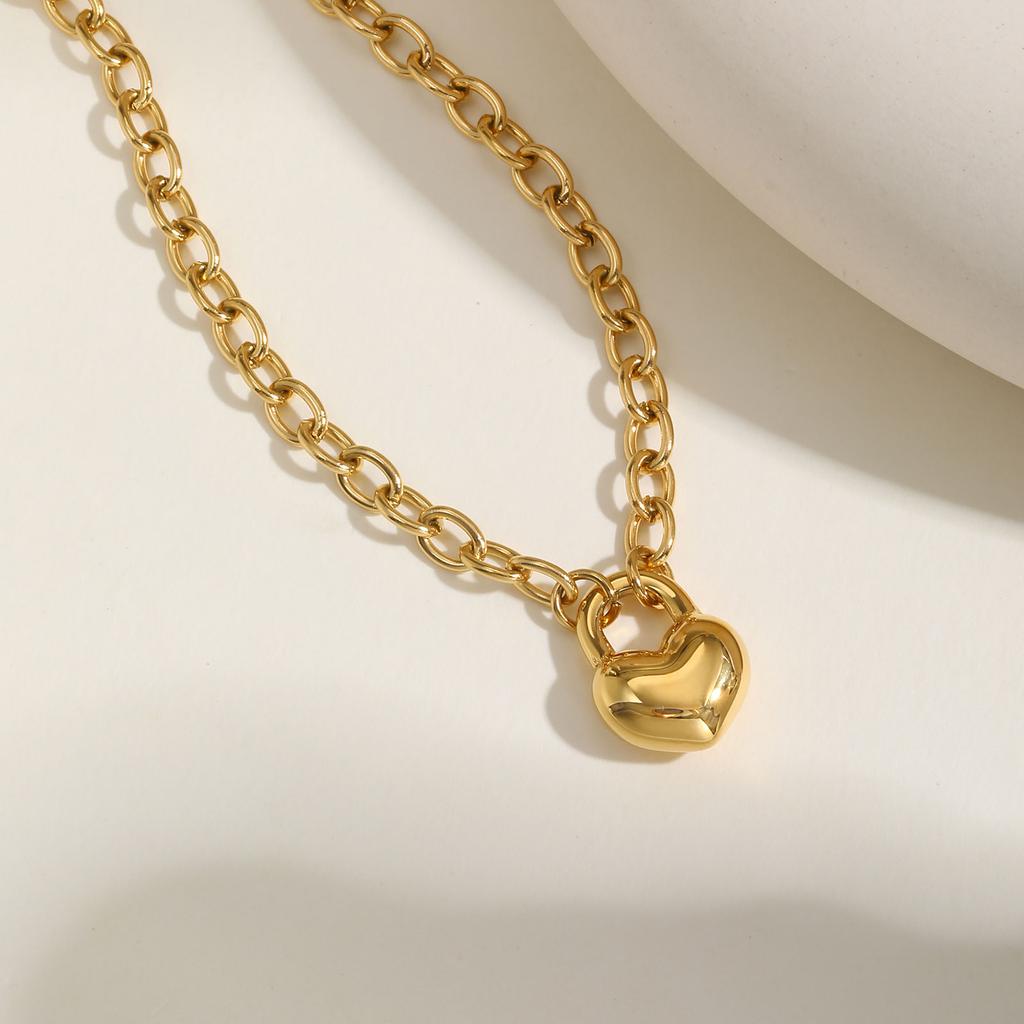 High Quality Heart-shaped Lock Necklace for Women,Luxurious Stainless Steel Link Chain Necklaces,Fashion Mother's Day Gift