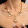 Holiday Style Necklace European and American Retro Jewelry Female Starfish Shell Fish Tail Fashion Alloy Sun Pendant