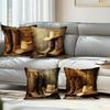 Home Decor Cowboy Boots & Hat Printed Pillow Cover Pattern Cushion Cover Suitable for Sofa Bedroom Car Pillow Cover