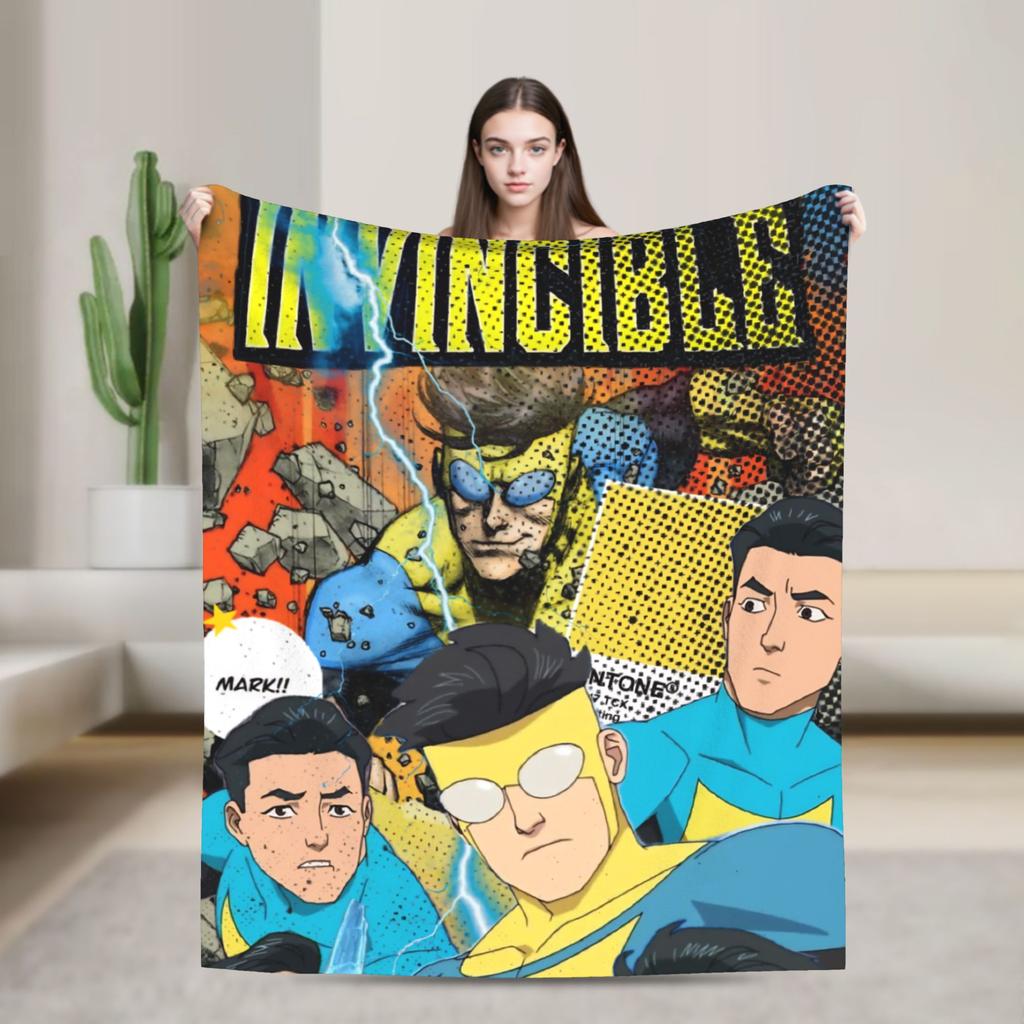 Invincible Omni Man Blanket  Warm Comfortable Plush Bedding Throws For Bedroom Travel Office Flannel Bedspread Bed Cover