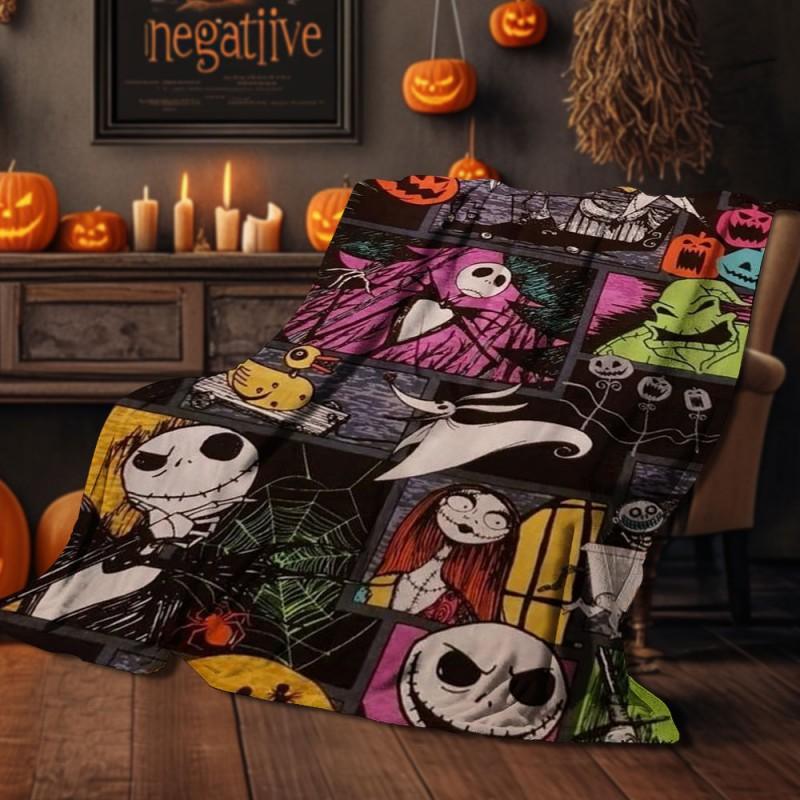 Halloween Print Flannel Blanket Soft Cozy Throw Bed Sofa Plush Fleece 70x100 To 150x200cm