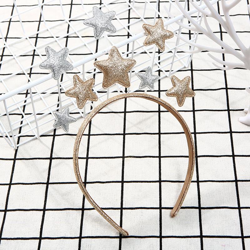 1pc Cute Star-Shaped Headband with Golden Glittery Finish - Perfect for Birthday Parties&Christmas Decorations,Festive Accessory